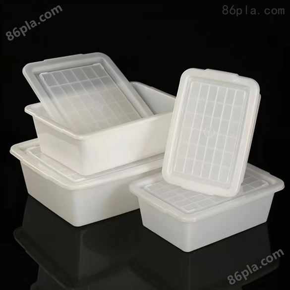 阜阳市塑料冷冻盘海鲜冰盘白色收纳盒