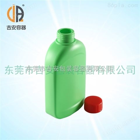 绿色600ml毫升扁瓶 600g包装塑料瓶 化工液体瓶