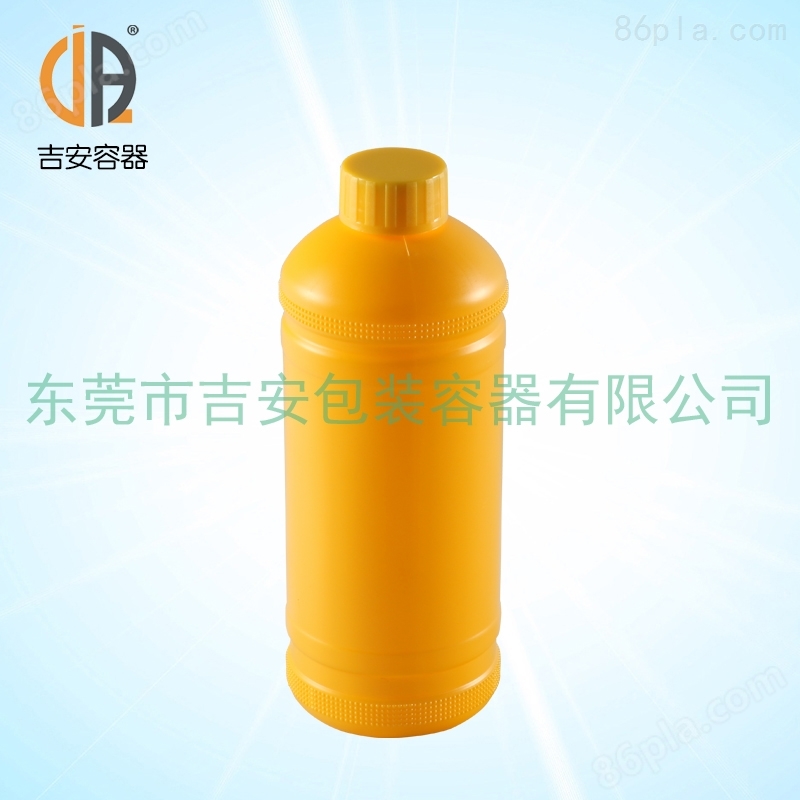 黄色1L圆瓶 1000ml毫升包装塑料瓶 1000g化工液体瓶 *