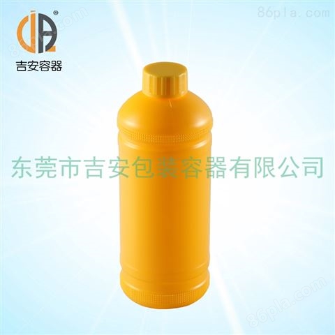 黄色1L圆瓶 1000ml毫升包装塑料瓶 1000g化工液体瓶 *