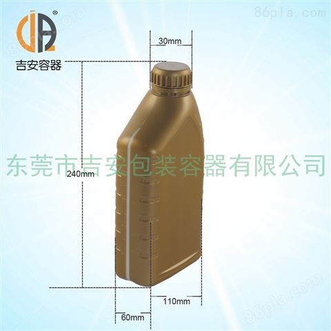 供应HDPE1000ML金色机油罐 1L润滑油瓶塑料瓶 1L灰色带线机油瓶
